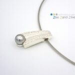 Hanger ‘zee-egel strak’ - zilver met Tahiti-parel - Afbeelding 2