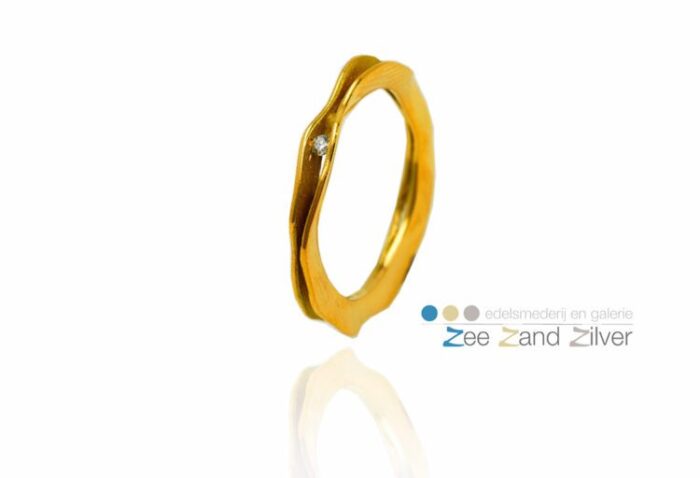 18krt gouden ring met briljant