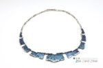 Collier zilver emaille blauw