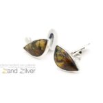 Manchetknopoen - zilver met pietersiet