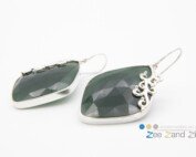 Oorbellen, zilver met aventurijn facet geslepen
