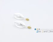 Zilveren met 18 krt gouden oorbellen 'zeppel'