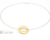 Hanger 'double O' - verguld zilver