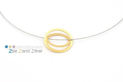 Hanger 'double O' - verguld zilver