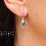 Oorbel - zilver met groene fluoriet