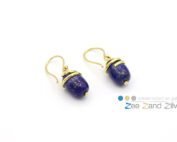 Oorbellen - goud met lapis lazuli