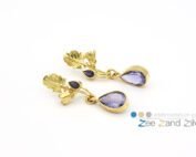 Oorbellen - goud met ioliet