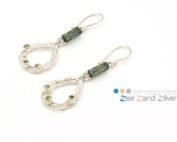 Oorbellen - zilver met andradiet en peridot