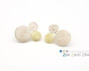 Oorbel 'radertjes' - zilver en goud