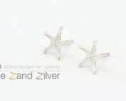 Oorstekers zeester klein - zilver