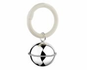 Verzilverde rammelaar met parelrand