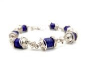 Zilveren armband met lapis lazuli - 1